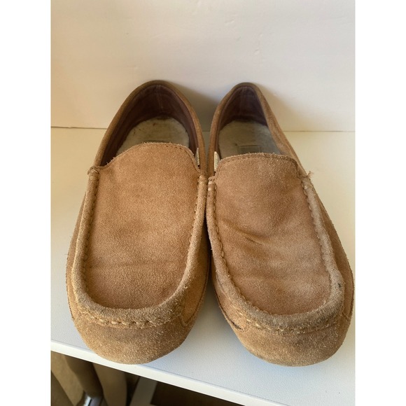 UGG Ascot Suede Slippers Mens 9 Chestnut Brown Loafers 1003419 main image 6